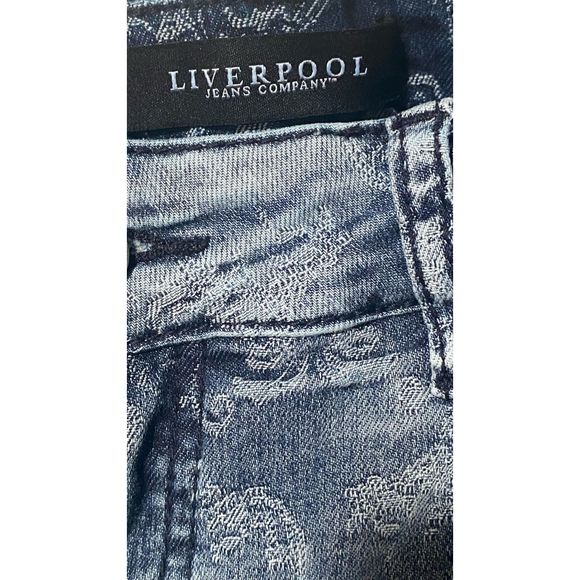 Liverpool Vintage Blue Floral Jeans 8/29 - Picture 7 of 8